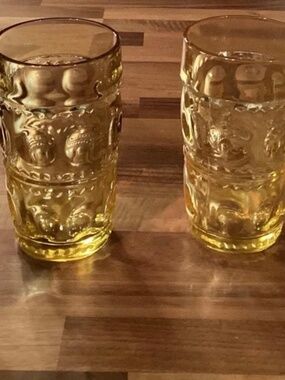 Set of 3 Colony Crystal Color Crown Honey Gold Pattern Tumbler 5.25”